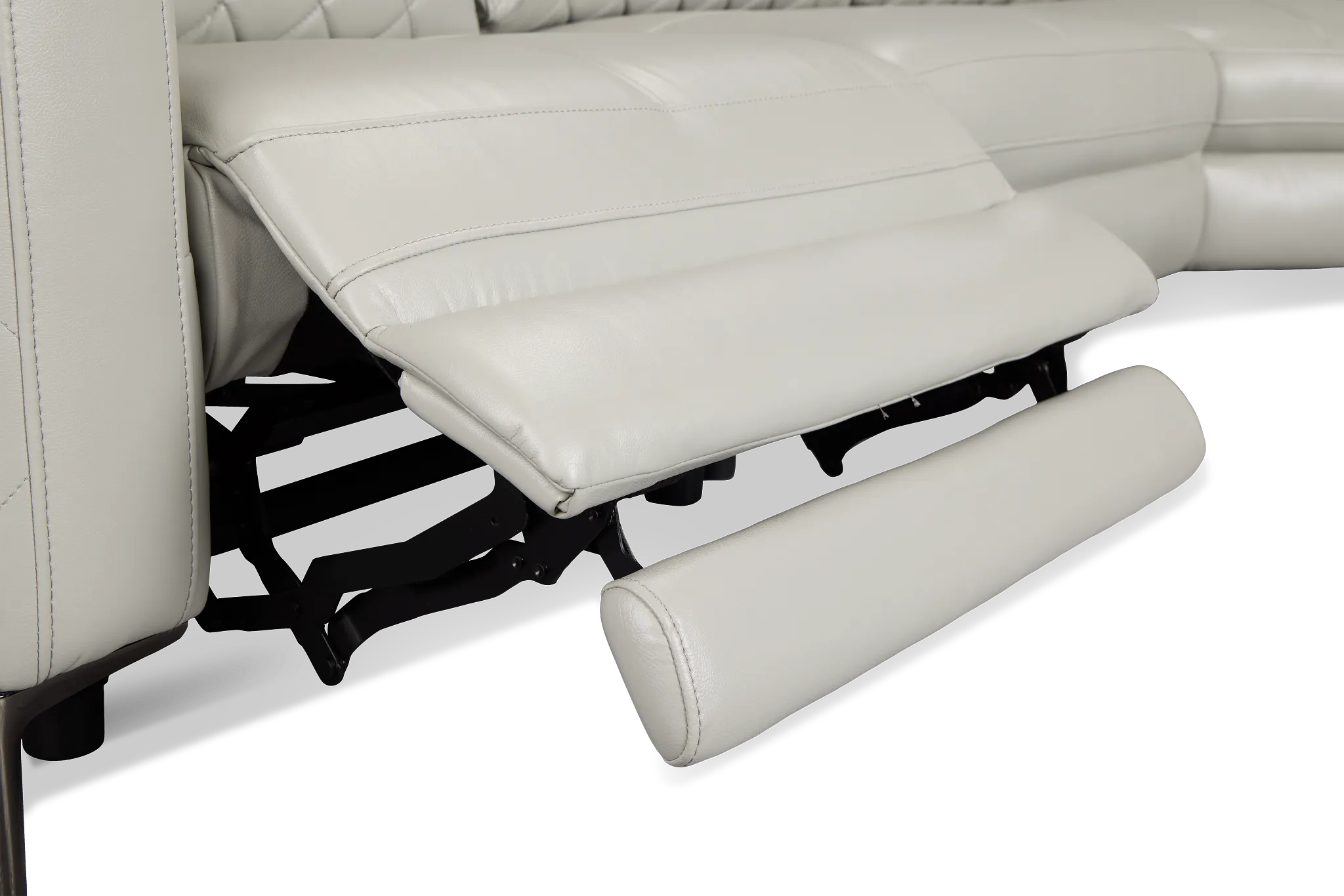 Ava Light Gray Micro Medium Triple Power 2-arm Sectional