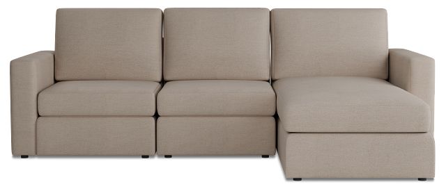 Citymod Beige Fabric Small Right Chaise Sectional