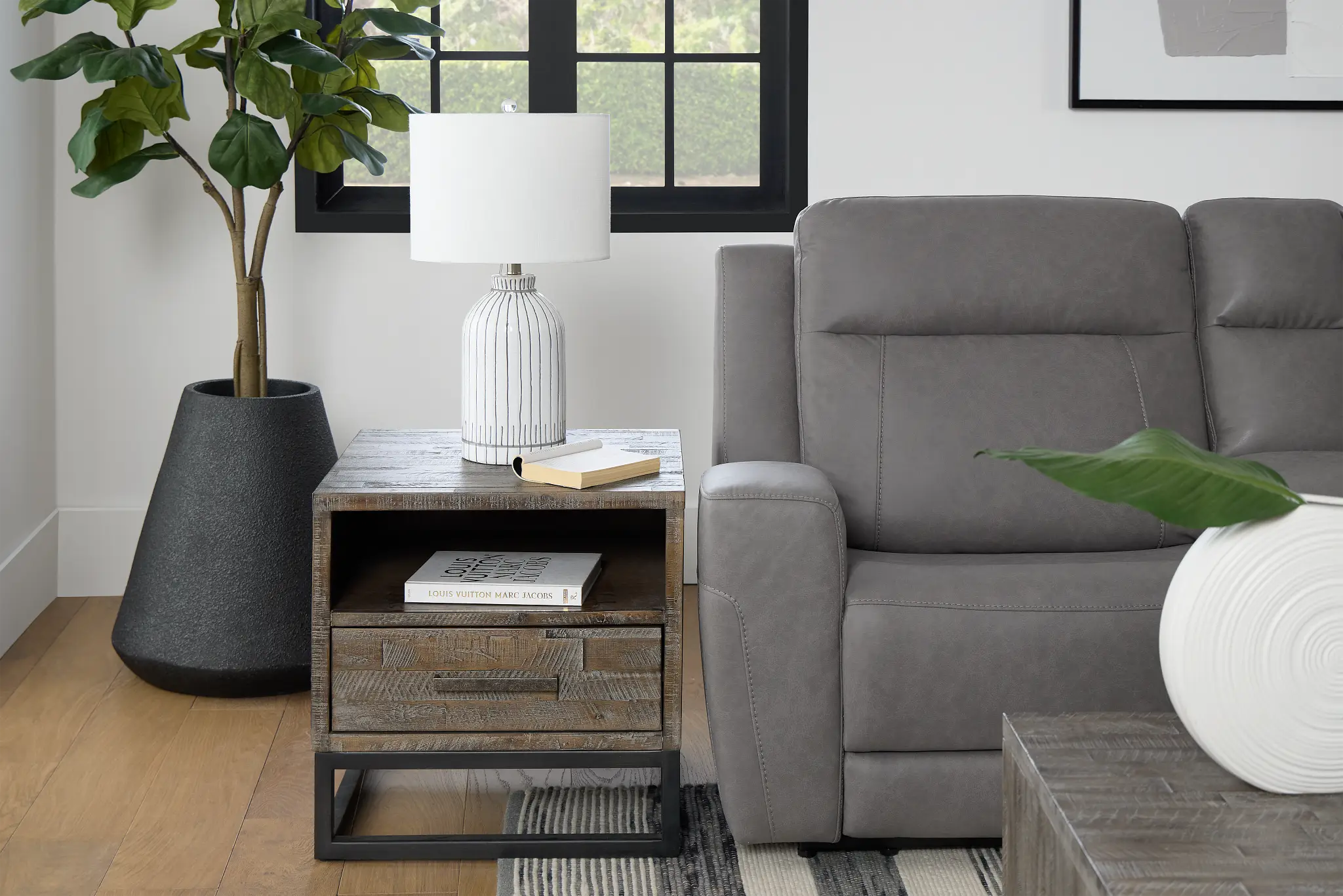 Hayes Light Gray End Table Hayes Light Gray End Table