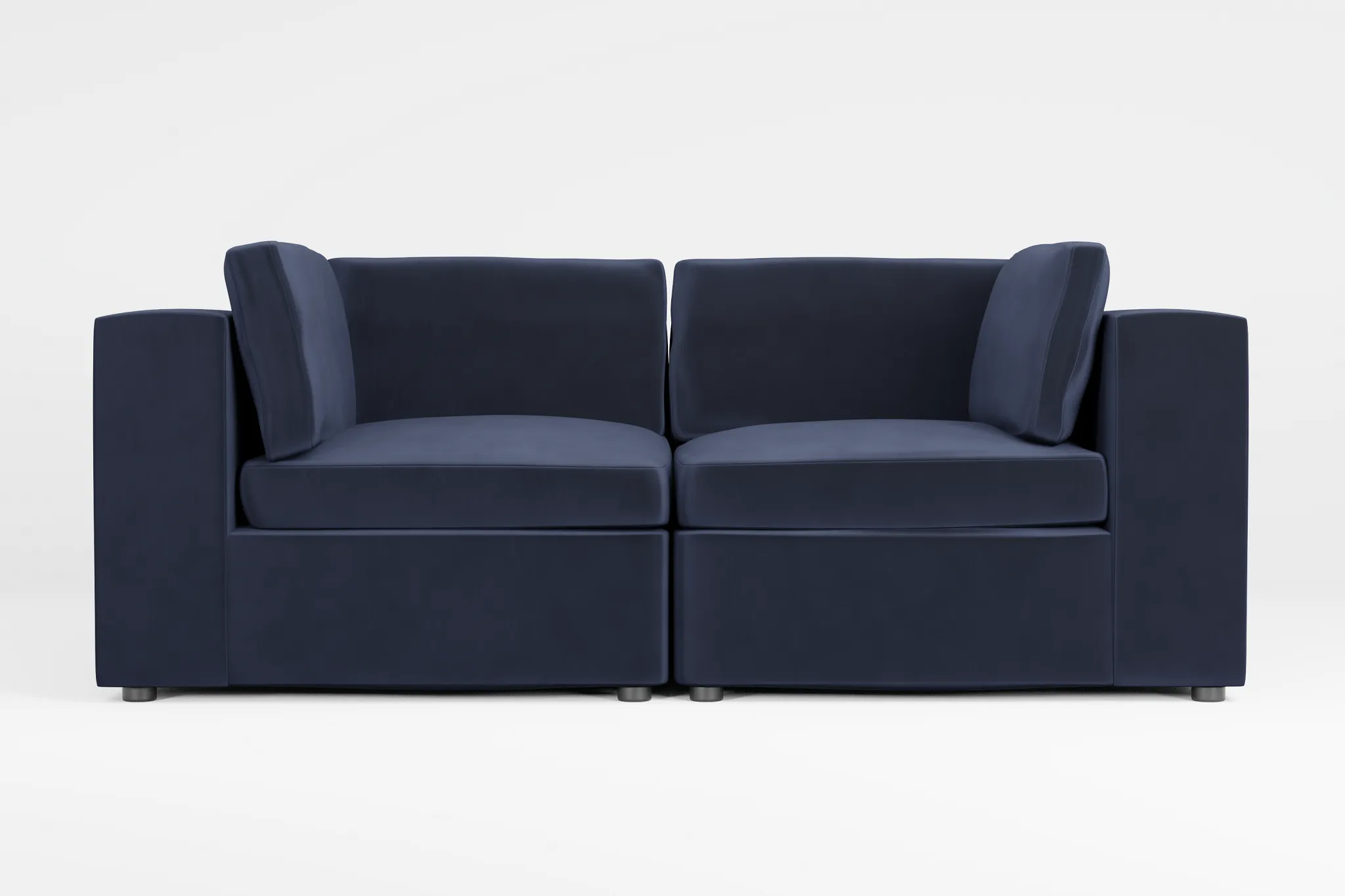 Destin Joya Dark Blue Velvet 2-piece Modular Sofa