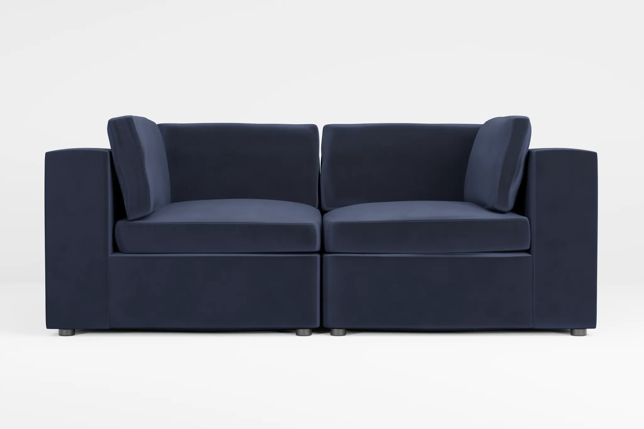 Destin Joya Dark Blue Velvet 2-piece Modular Sofa Destin Joya Dark Blue Velvet 2-piece Modular Sofa