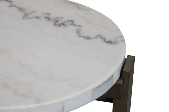 Kaleb White Marble End Table