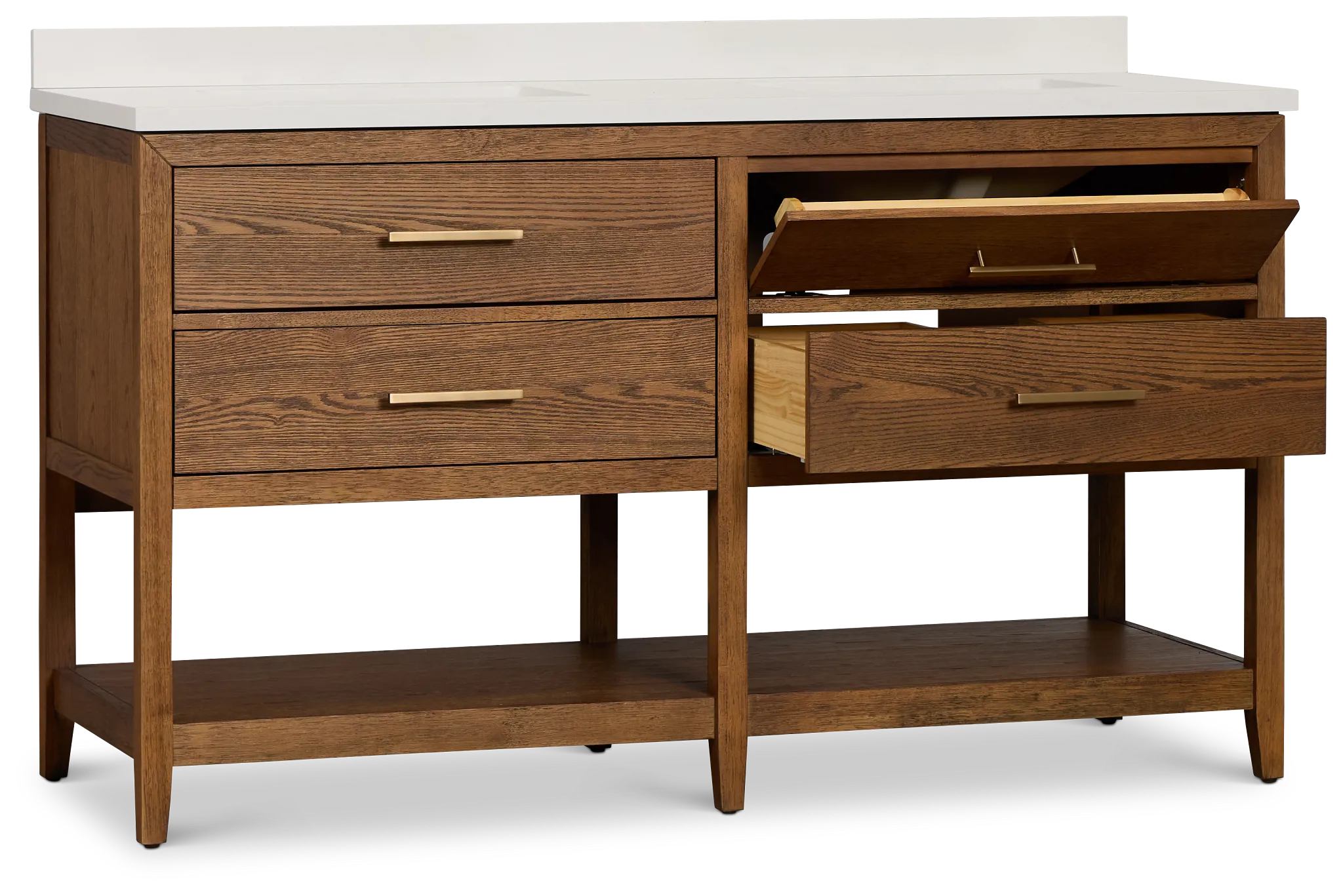 Alden Mid Tone 60" Double Bathroom Vanity