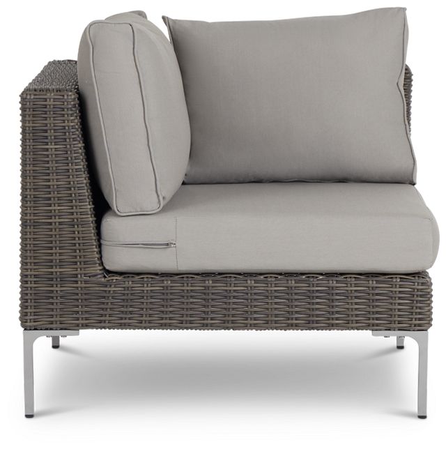 Tulum Gray Woven Corner Chair W/ Cushion