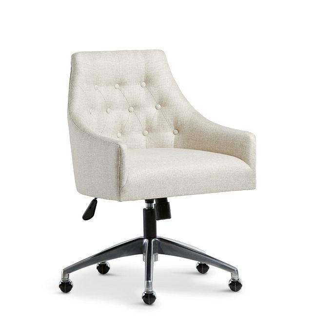 Newport Beige Metal Upholstered Desk Chair