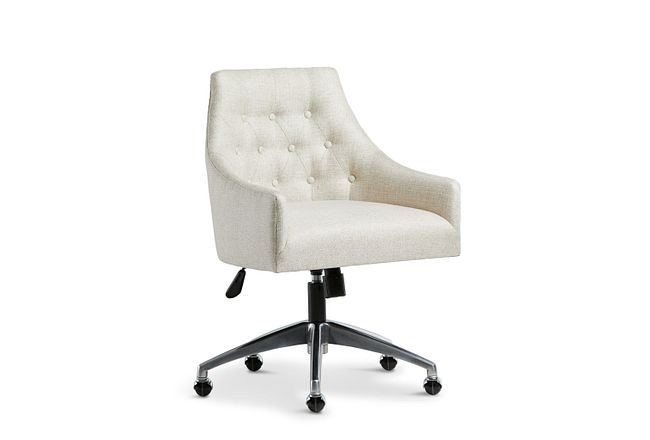 Newport Beige Metal Upholstered Desk Chair