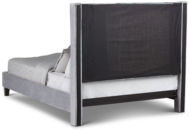 Audrey Dark Gray Velvet Platform Bed