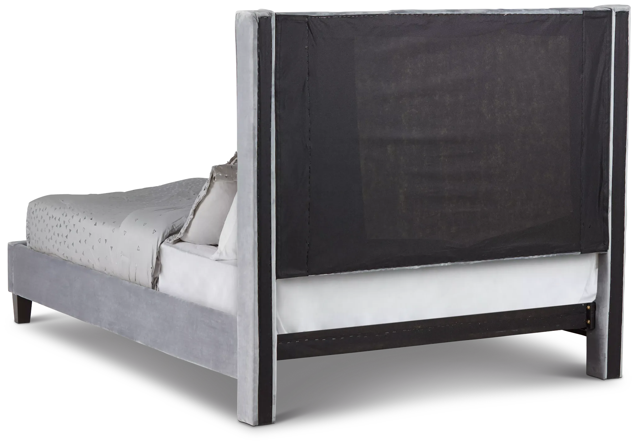 Audrey Dark Gray Velvet Platform Bed