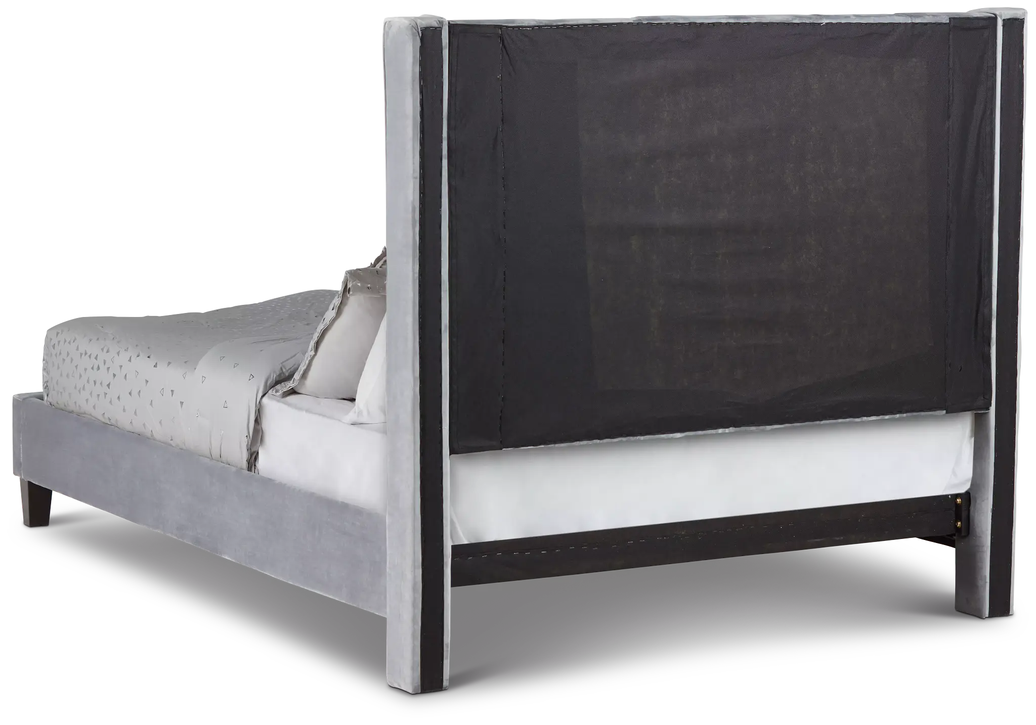 Audrey Dark Gray Velvet Platform Bed Audrey Dark Gray Velvet Platform Bed