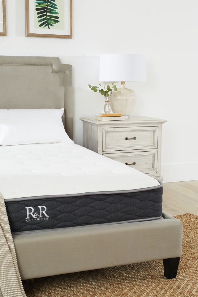 Whitney Light Gray Uph Platform Bed