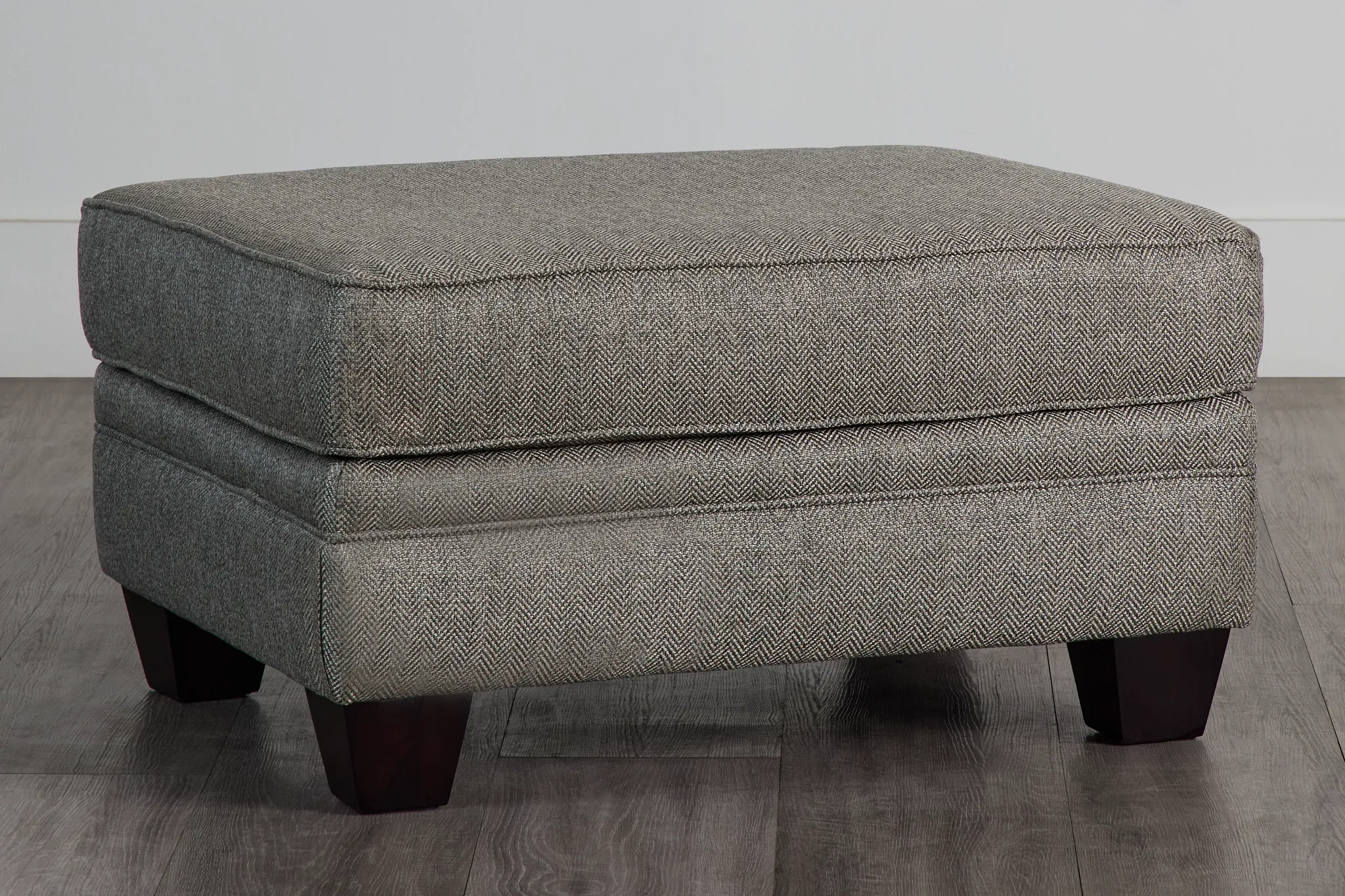 Avery Dark Gray Fabric Ottoman