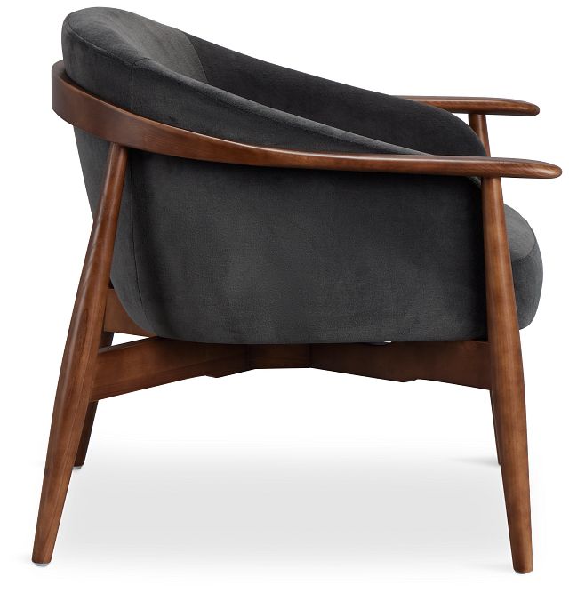 Nova Dark Gray Velvet Accent Chair