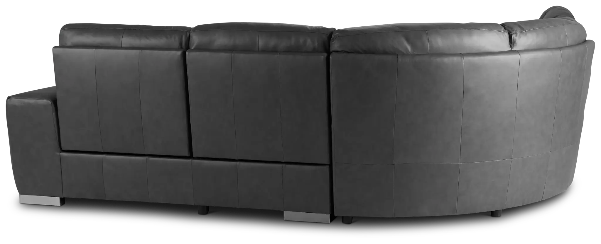 Elba Dark Gray Leather Medium Dual Power 2-arm Reclining Sectional Elba Dark Gray Leather Medium Dual Power 2-arm Reclining Sectional