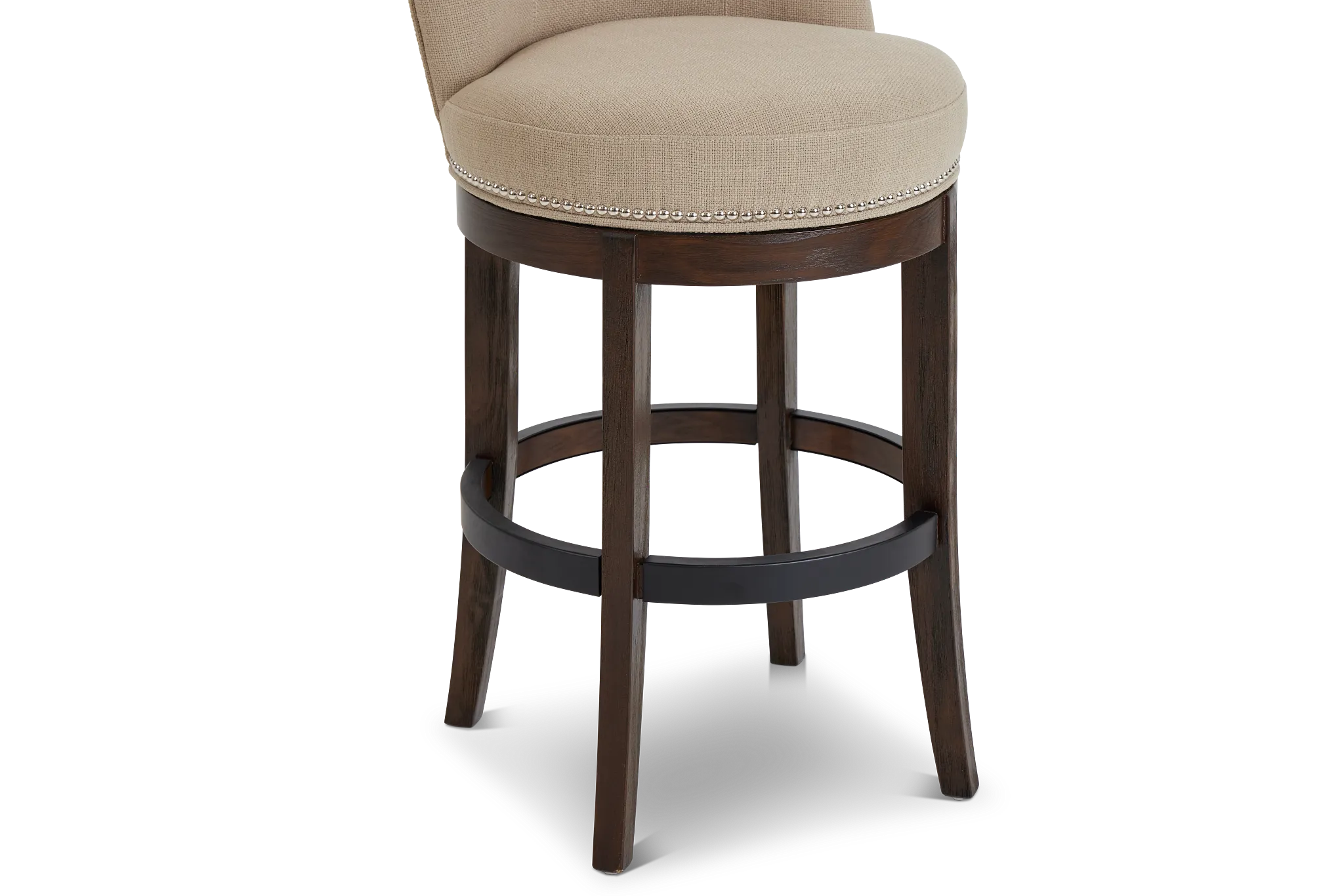 Cayden Taupe Fabric 30" Swivel Barstool
