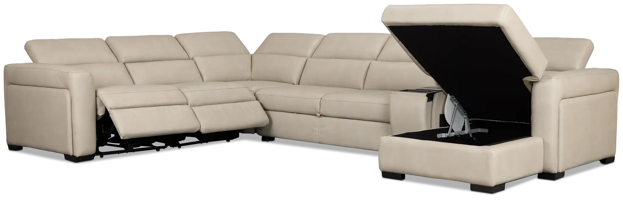 Melody Light Gray Storage Medium Right Dual Power Chaise Sleeper Sectional Melody Light Gray Storage Medium Right Dual Power Chaise Sleeper Sectional