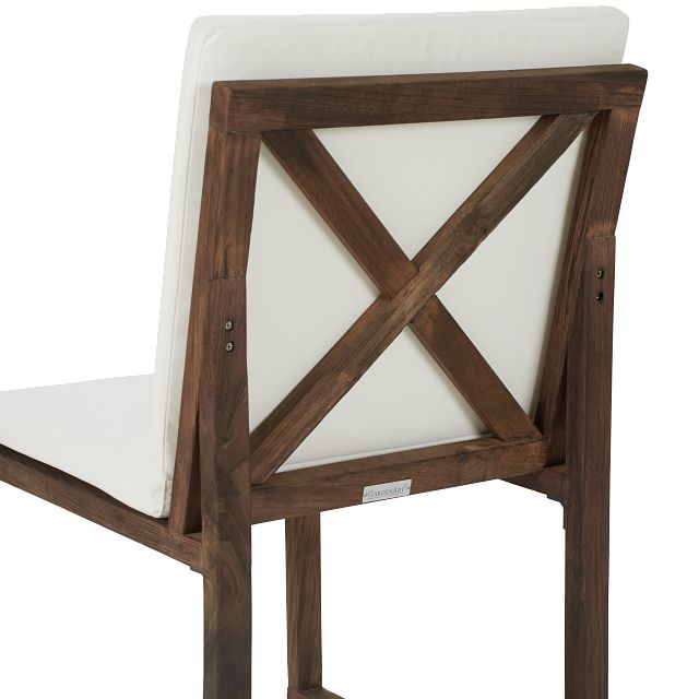 Linear Teak White Side Chair