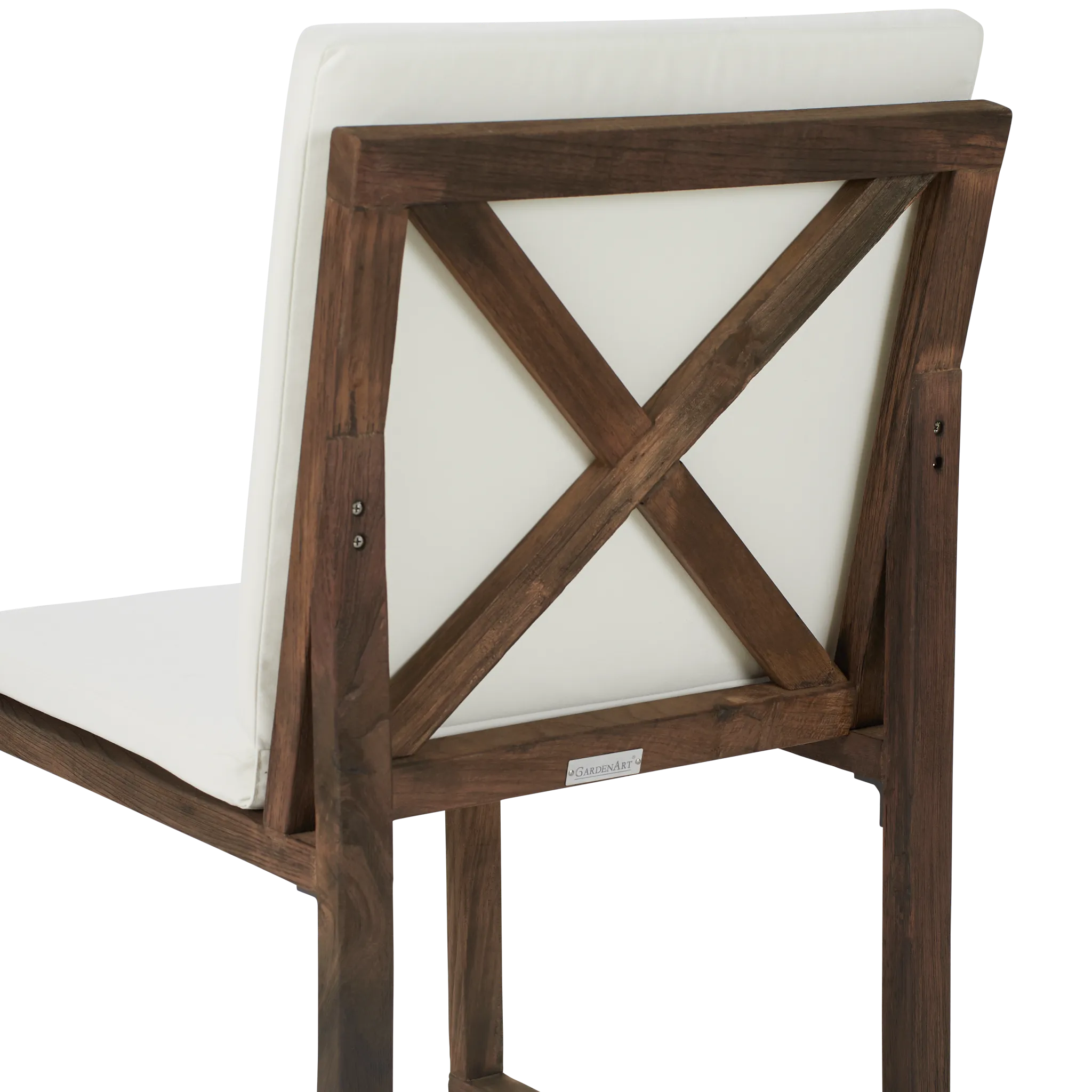 Linear Teak White Side Chair