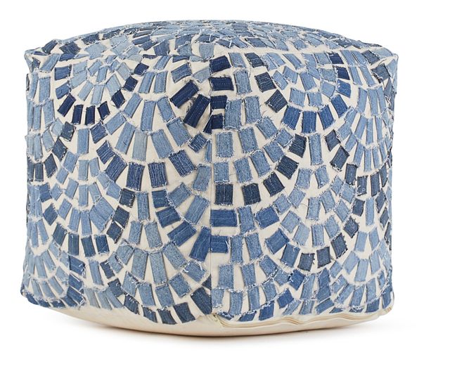 Amigo Blue Accent Pouf