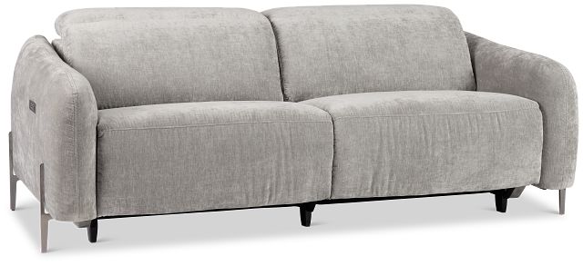 Zuri Gray Velvet Power Reclining Sofa W/ Power Headrest