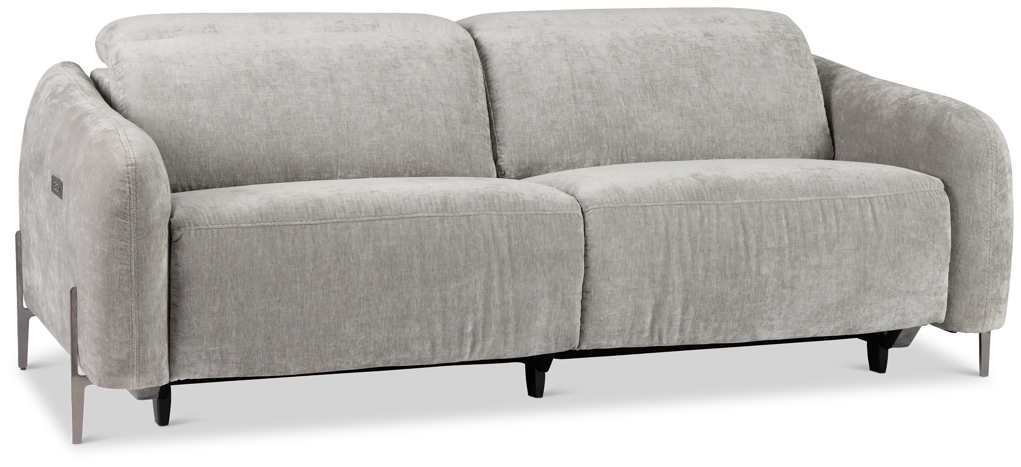 Zuri Gray Velvet Power Reclining Sofa W/ Power Headrest Zuri Gray Velvet Power Reclining Sofa W/ Power Headrest