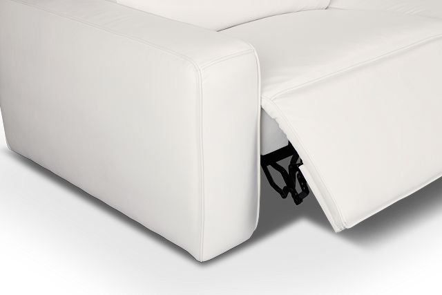 Tidal White Lthr/vinyl Large Triple Power Reclining Two-arm Sectional