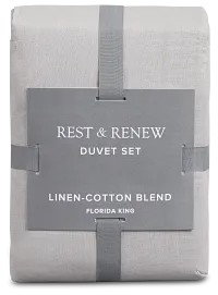 Rest & Renew Linen Blend Gray Duvet Set