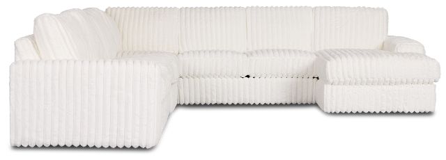 Teddy White Fabric Large Right Chaise Sectional