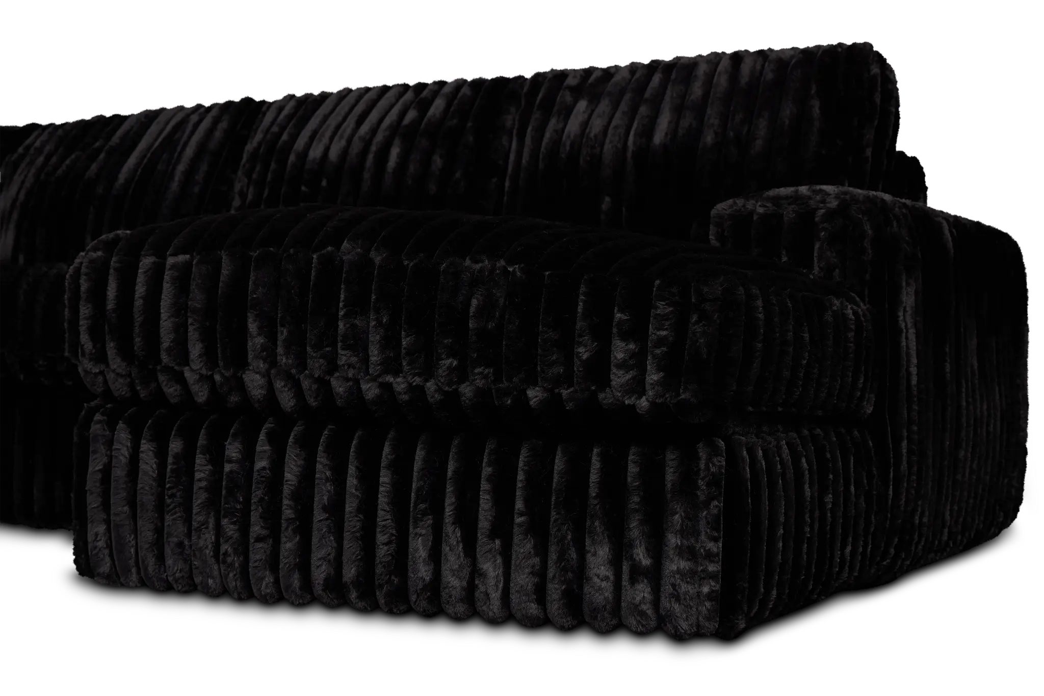 Teddy Black Fabric Large Right Chaise Sectional Teddy Black Fabric Large Right Chaise Sectional