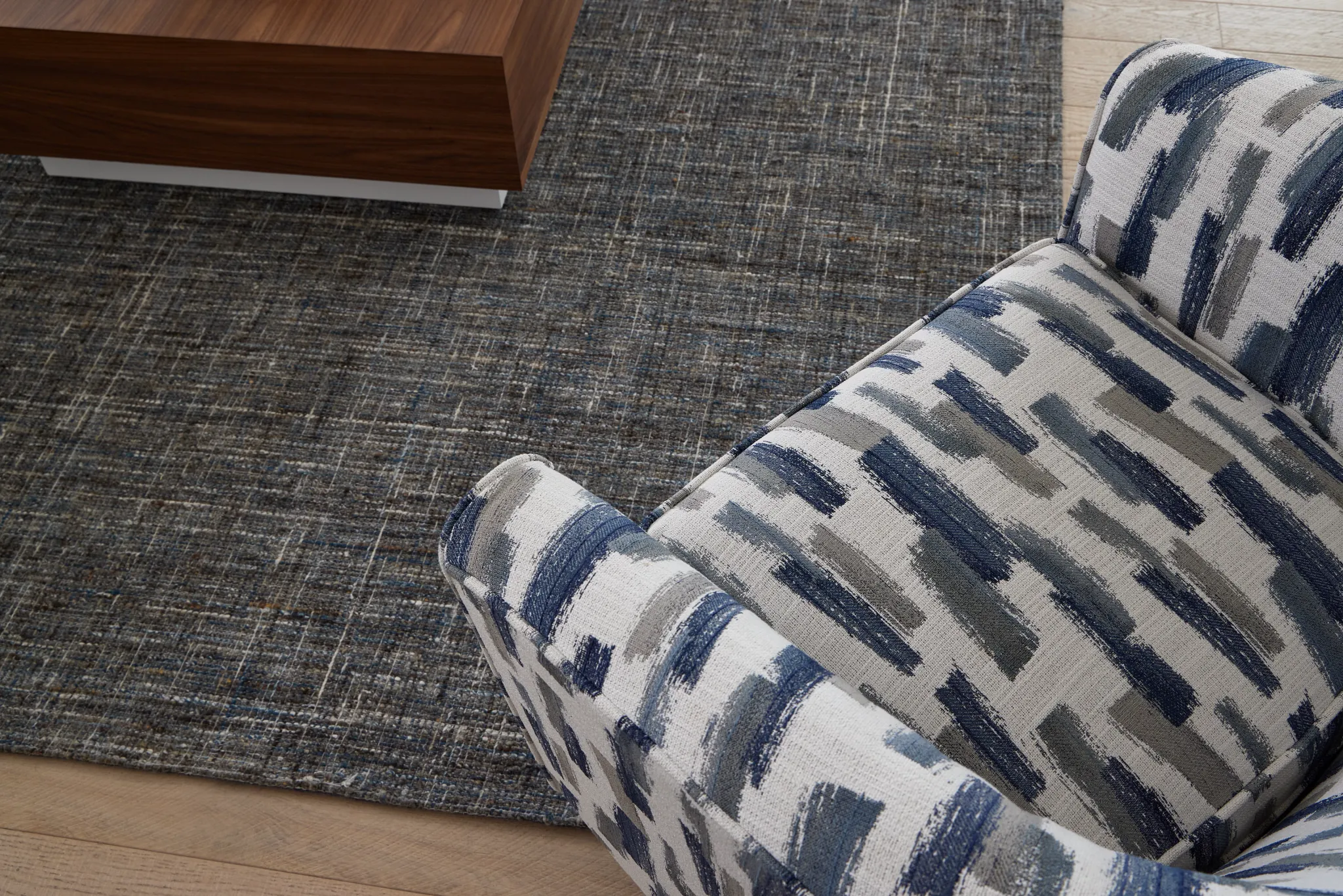 Staccato Navy Fabric Accent Chair