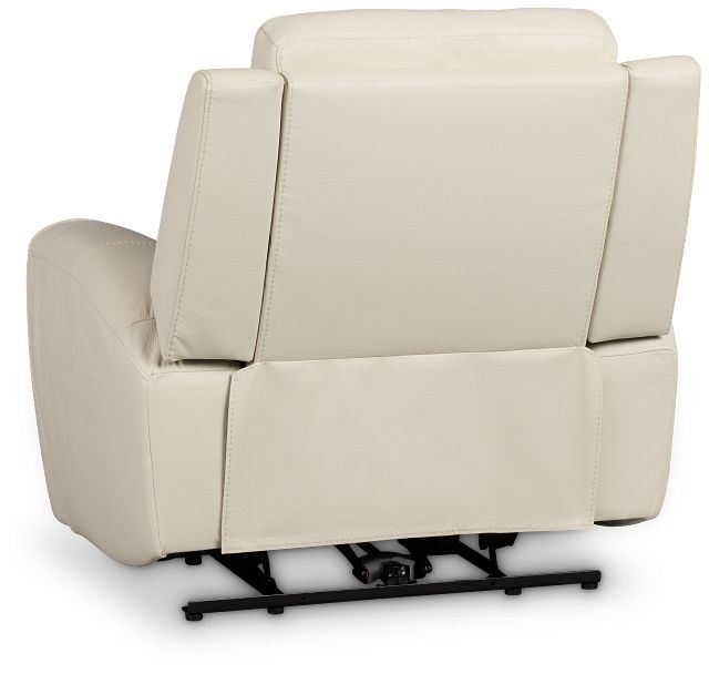 Walker Ivory Lthr/vinyl Power Recliner With Power Headrest