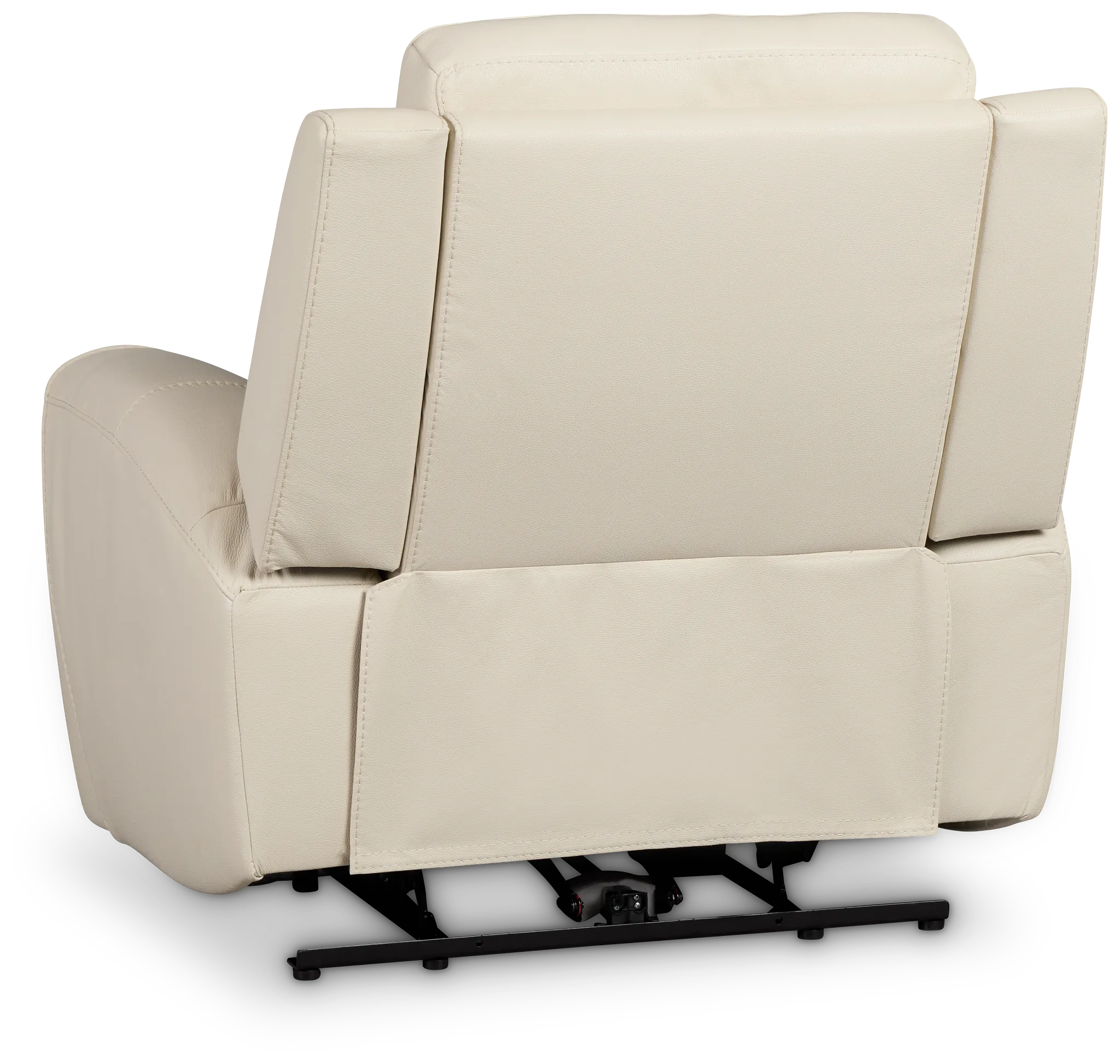 Walker Ivory Lthr/vinyl Power Recliner With Power Headrest