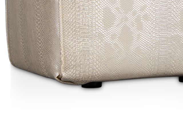 Amazon Ivory Vinyl Accent Pouf