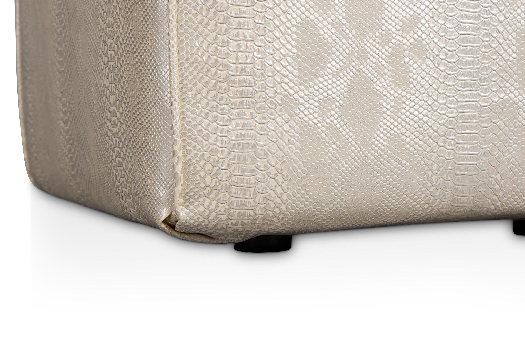 Amazon Ivory Vinyl Accent Pouf