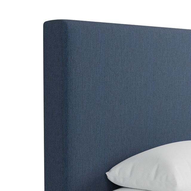Grayton Revenue Dark Blue 54" Upholstered Platform Bed