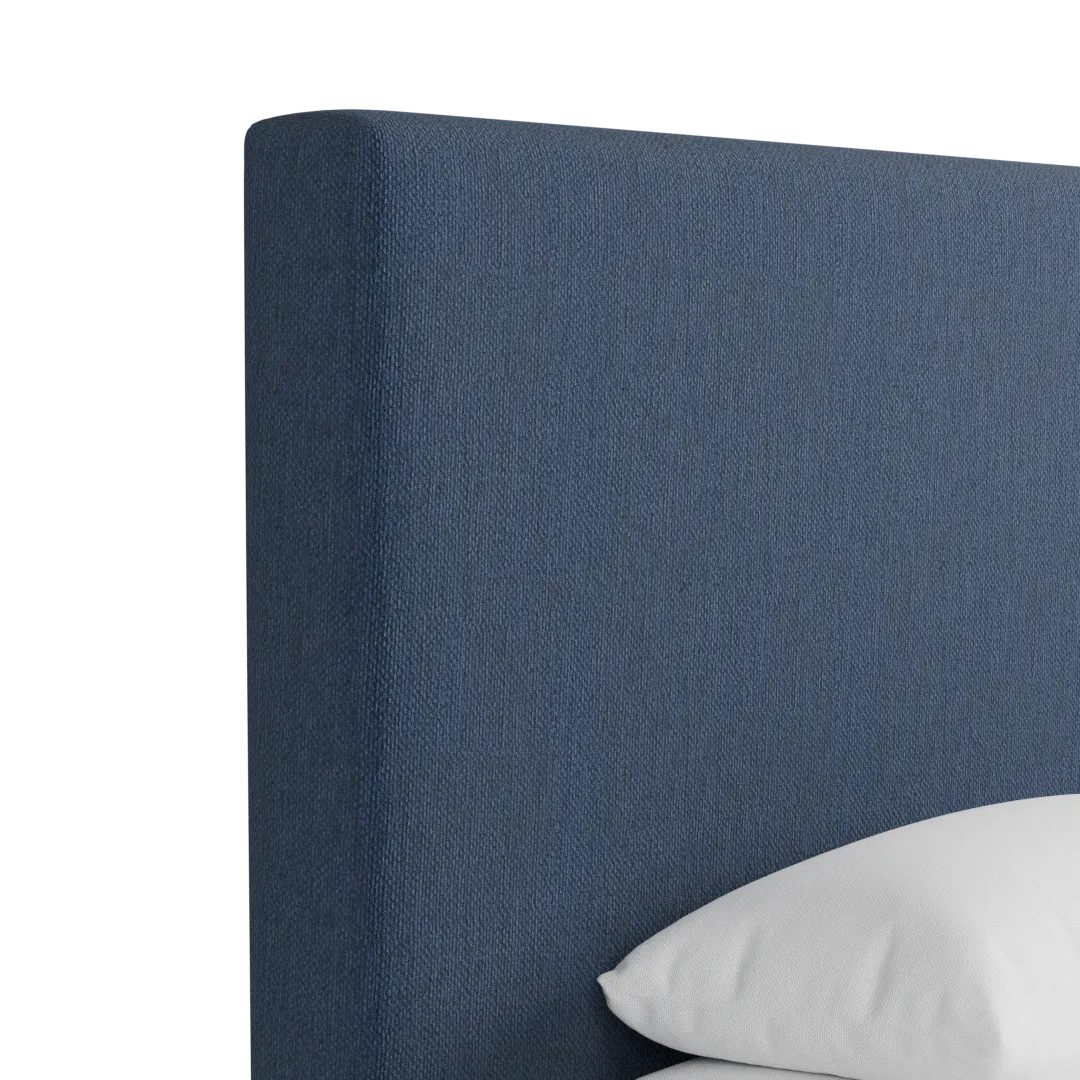 Grayton Revenue Dark Blue 54" Upholstered Platform Bed