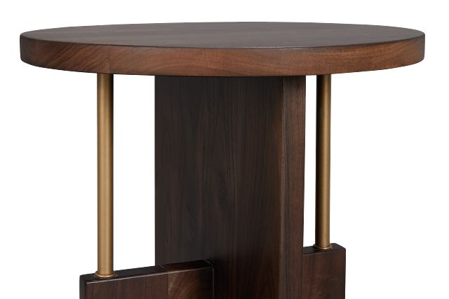 Callen Dark Tone Wood Round Chairside Table