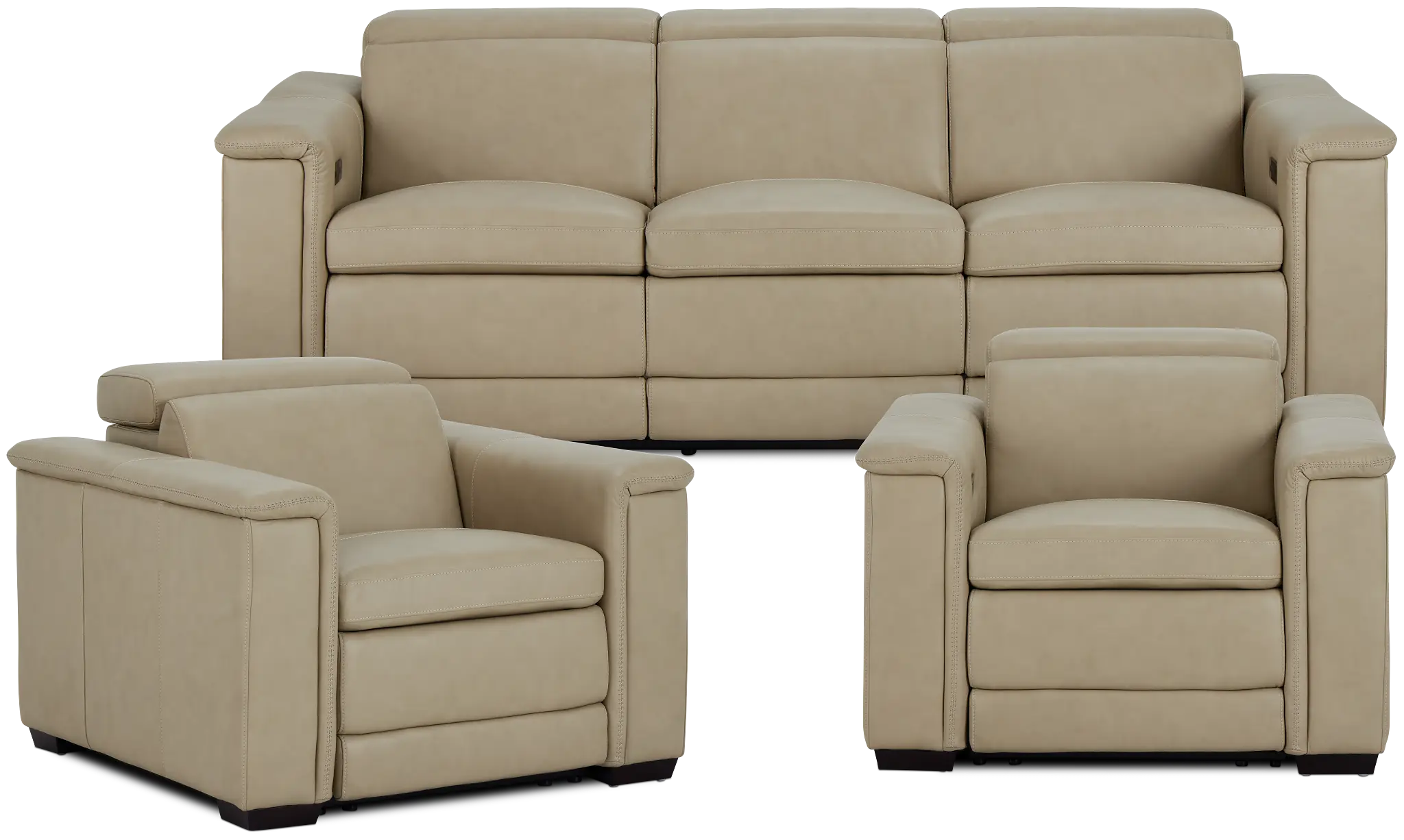 Ainsley Beige Leather Power Reclining Living Room Ainsley Beige Leather Power Reclining Living Room