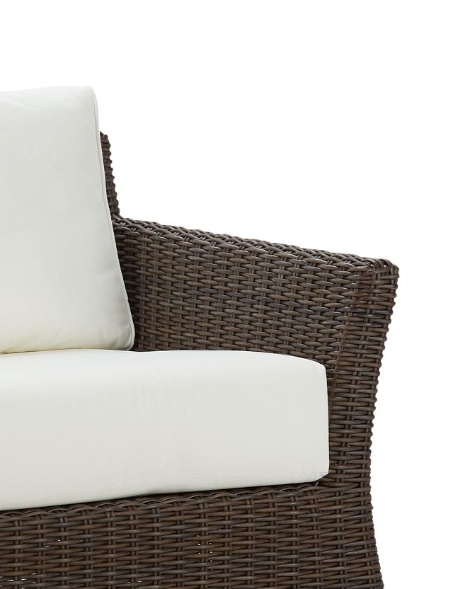 Southport White Woven Loveseat