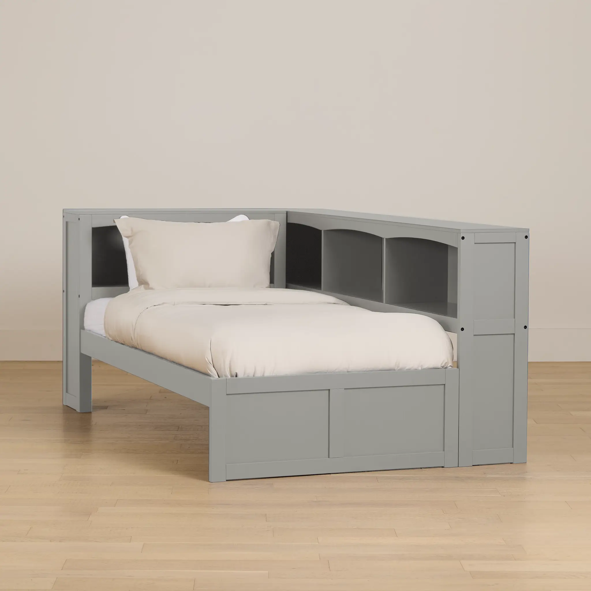 Charleston Gray Corner Bookcase Bed Charleston Gray Corner Bookcase Bed