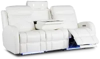 Omega White Micro Power Reclining Sofa