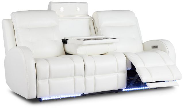 Omega White Micro Power Reclining Sofa