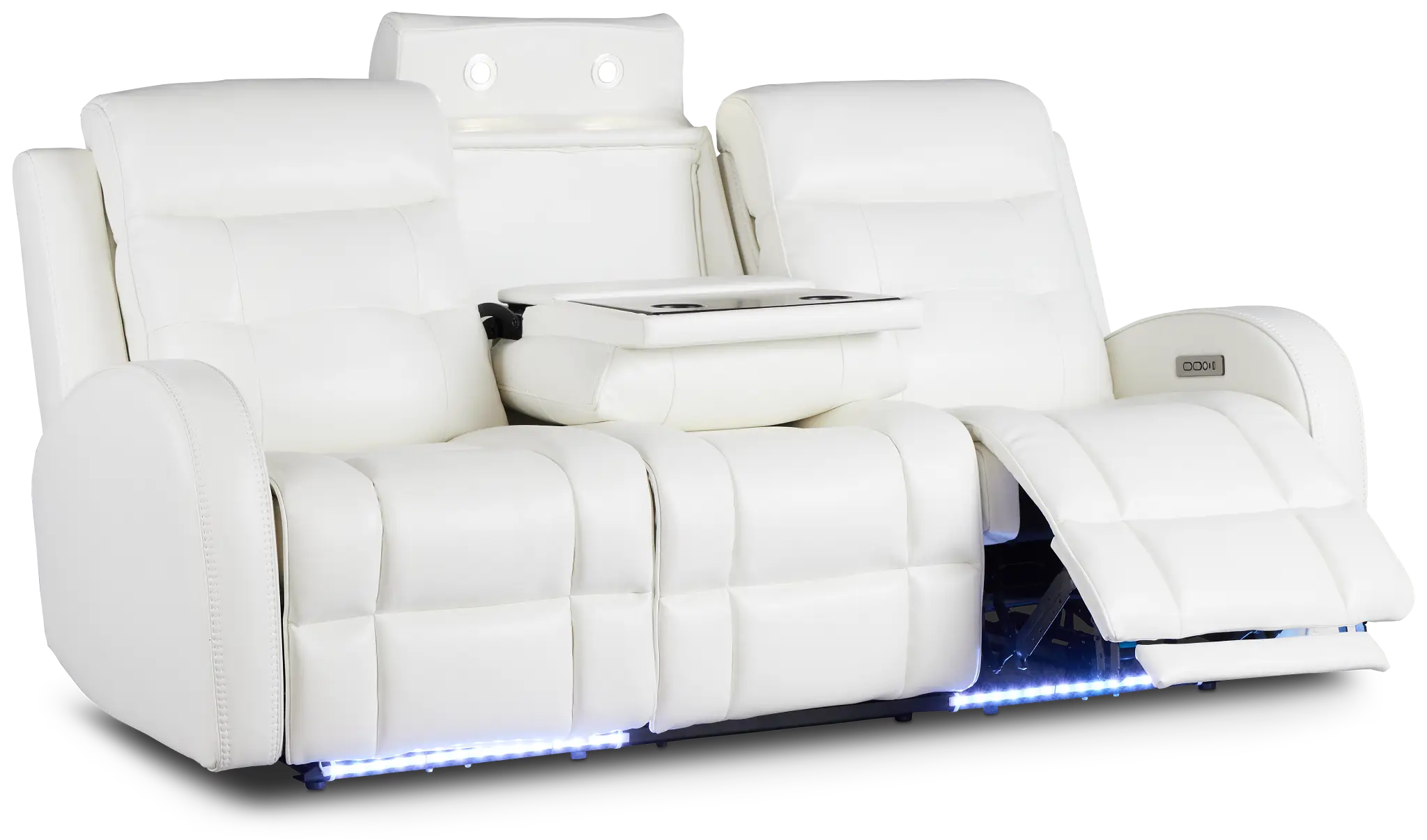 Omega White Micro Power Reclining Sofa Omega White Micro Power Reclining Sofa