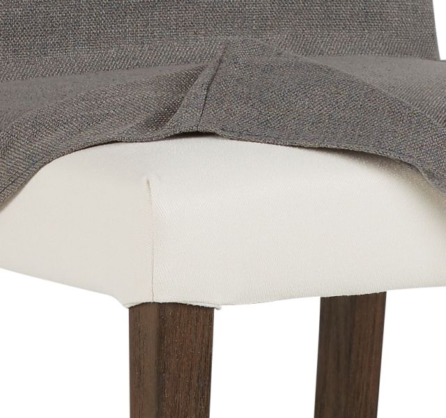Harbor Dark Gray Short Slipcover Chair With Medium-tone Leg