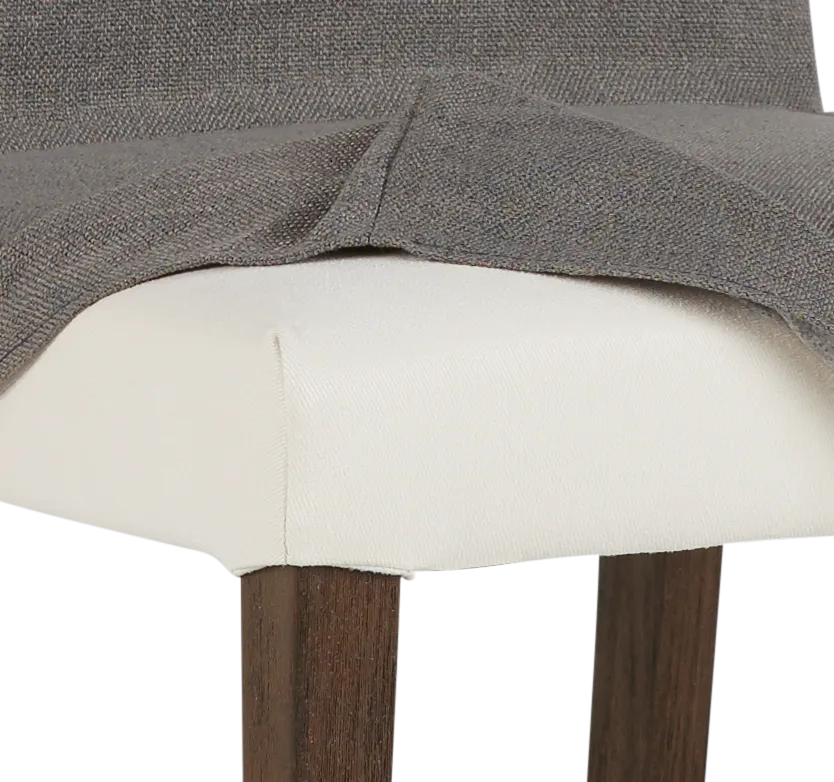 Harbor Dark Gray Short Slipcover Chair With Medium-tone Leg