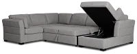 Amber Dark Gray Fabric Large Right Chaise Storage Sleeper Sectional