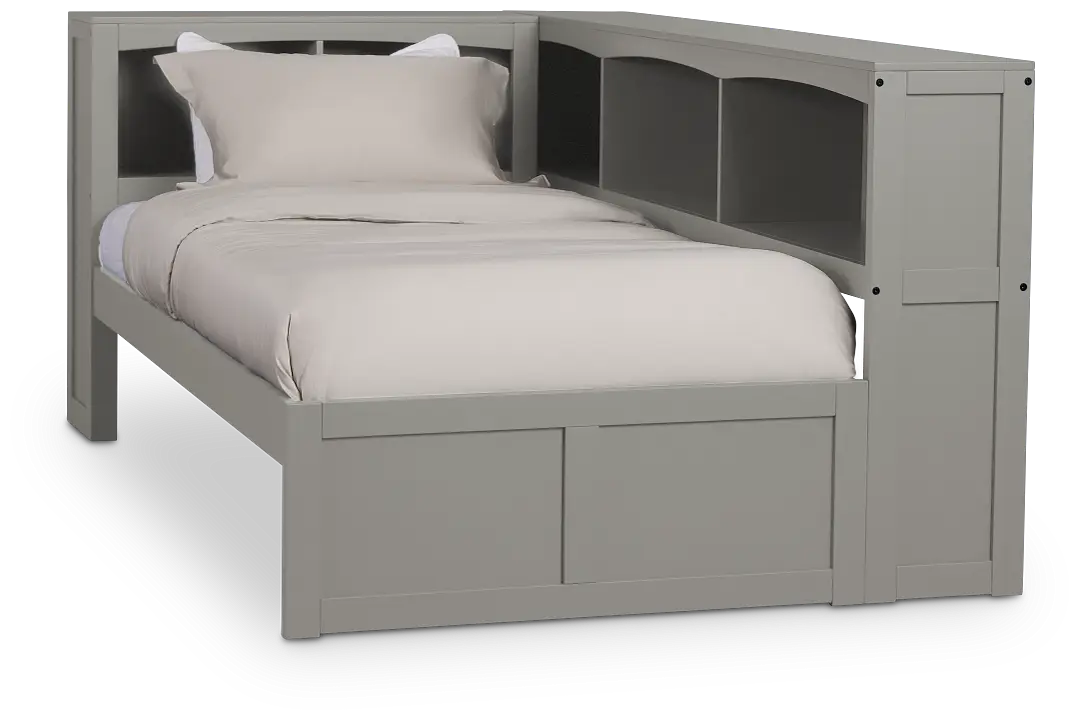 Charleston Gray Corner Bookcase Bed Charleston Gray Corner Bookcase Bed