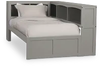 Charleston Gray Corner Bookcase Bed