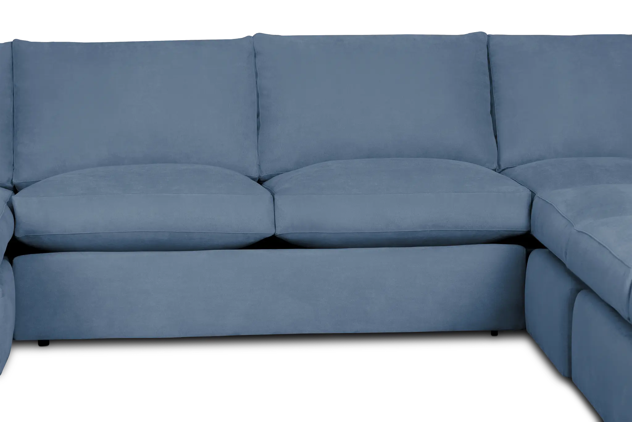Hudson Blue Fabric Large Left Chaise Sectional Hudson Blue Fabric Large Left Chaise Sectional