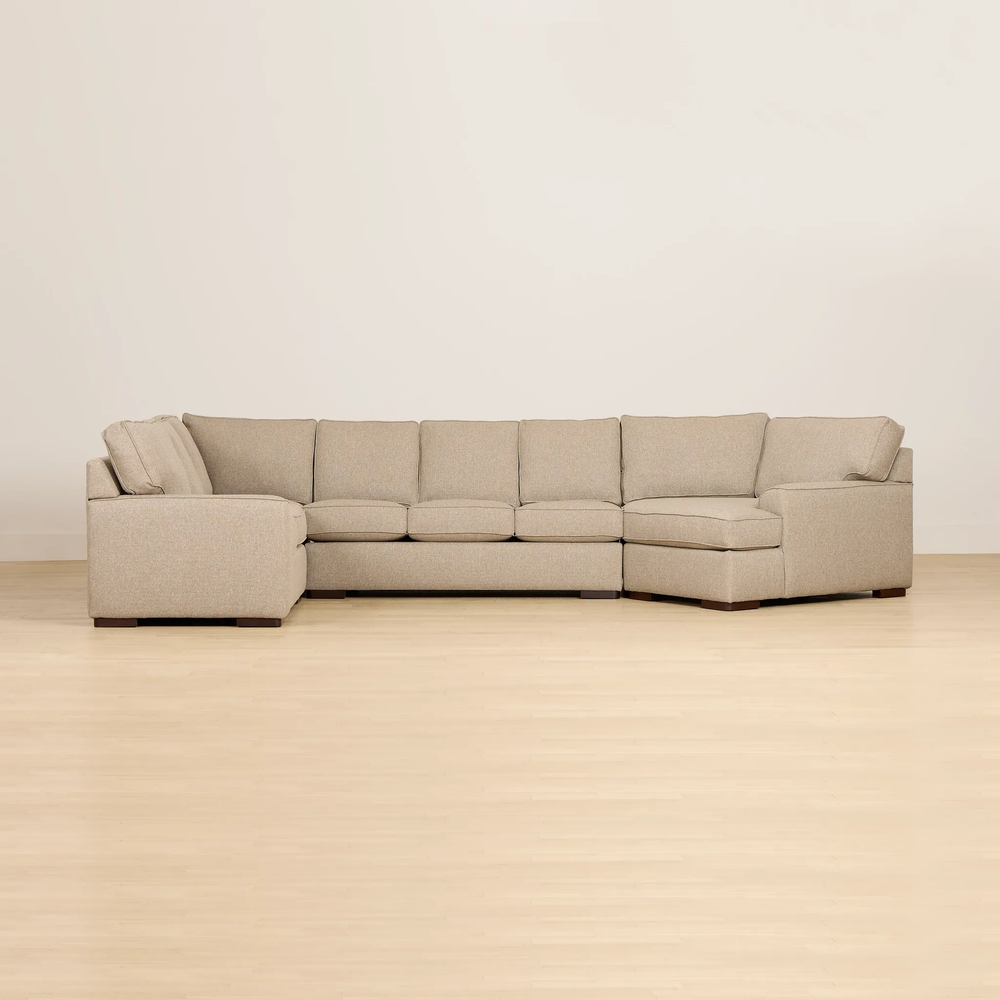 Sinclair Brown Fabric Right Cuddler Innerspring Sleeper Sectional