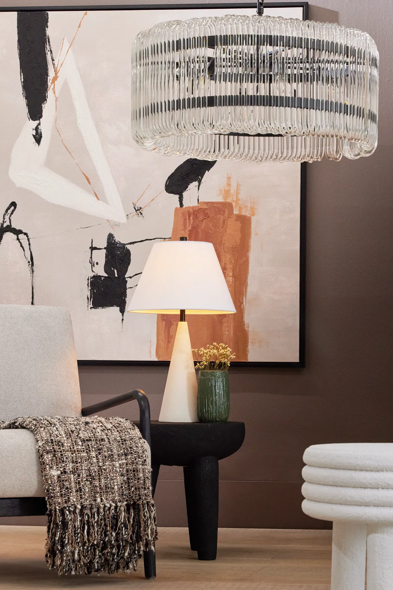 Paiga White Cement Table Lamp